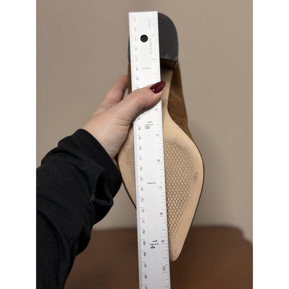 J. McLaughlin Beatrice Toasted Coconut Brown Suede Block Heels Pumps Sz 8.5 - Picture 7 of 8